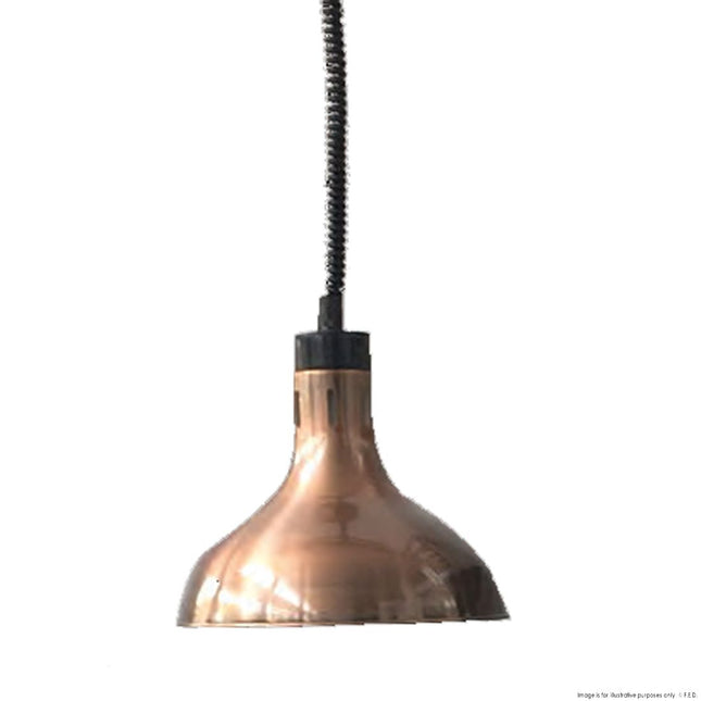 F.H.E Pull Down Heat Lamp Antique Copper 290Mm Round HYWCL12