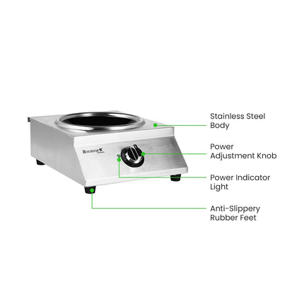 Benchstar Ceramic Induction Wok W/ Stainless Steel Body IW500