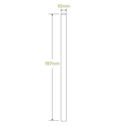 BioPak JP-PBS-10X197-KRAFT 10mm jumbo paper straw kraft