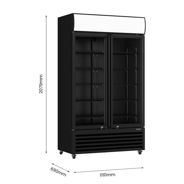 Thermaster LG-1000BP upright display fridge — view 2
