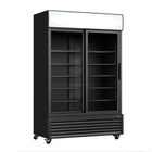 Thermaster LG-1000SDBP 803L Two Sliding Glass Door Black Upright Drink Fridge — Front View