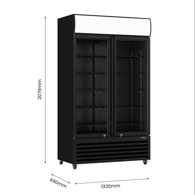 Thermaster LG-1200BP upright display fridge — view 2