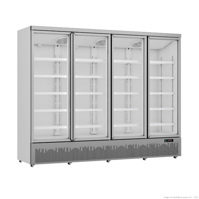 Thermaster LG-2200GBM Four Door Glass Door Supermarket Fridge — Front View
