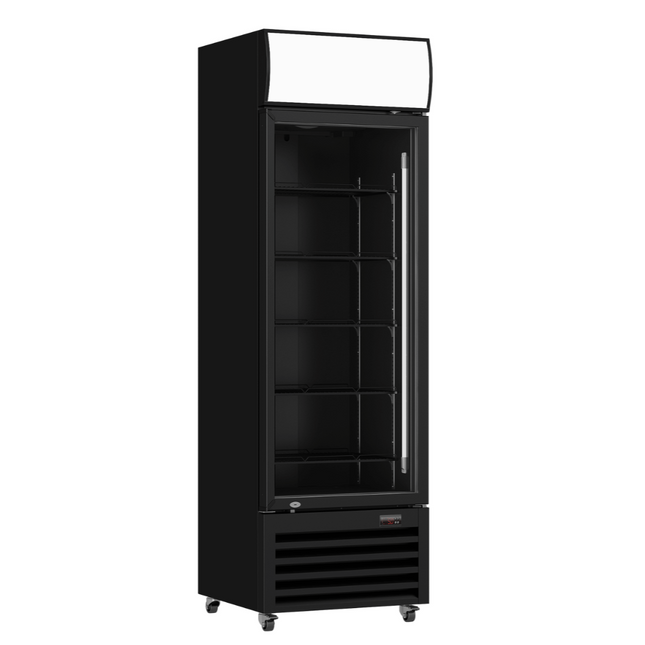 Thermaster LG-370BP upright display fridge — front view
