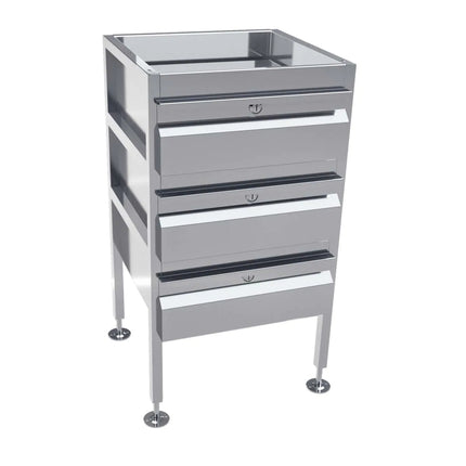 3Monkeez Freestanding Stainless Steel Drawer Unit