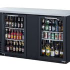 Atosa 2 Door Refrigerated Black Back Bar Cooler with Glass Door