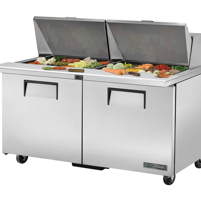 True Prep Table 24x 1/6 Top Pans 2 Solid Swing Doors - 439L TSSU-60-24M-B-ST-HC-TR