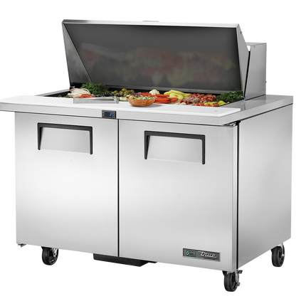 True Prep Table 18x 1/6 Top Pans 2 Solid Swing Doors - 340L TSSU-48-18M-B-HC-TR