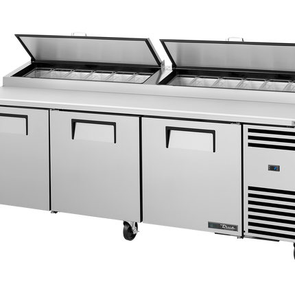 True Pizza Prep Table 12x 1/3 Top Pans 3 Solid Swing Doors - 875L - 2369mm Wide - 854mm Deep (50Hz) - Model AT2 TPP-AT2-93-HC-TR