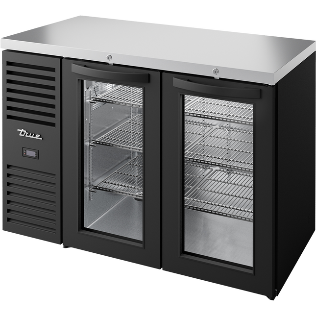 True Bar Refrigerator Black Ext 2 Glass Swing Doors - 440L TBR48-RISZ1-L-B-GG-2-TR