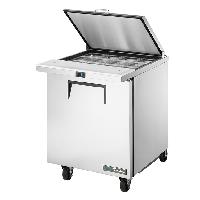 True Prep Table 12x 1/6 Top Pans 1 Solid Swing Door Removable lids TSSU-27-12M-C-HC FLID-TR