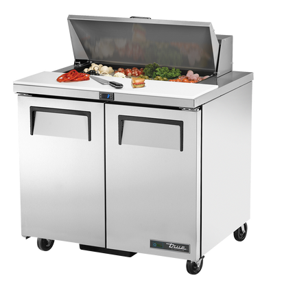 True Prep Table 8x 1/6 Top Pans 2 Solid Swing Doors - 240L TSSU-36-08-HC-TR