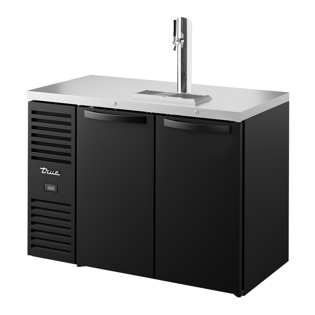True Keg Chiller / Dispenser Black Ext 2 Solid Swing Doors - 440L TDR48-RISZ1-L-B-SS-2-TR