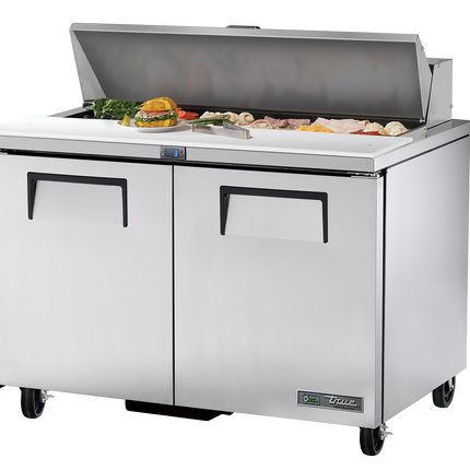 True Prep Table 12x 1/6 Top Pans 2 Solid Swing Doors - 340L - 1229mm Wide - 766mm Deep TSSU-48-12-HC-TR