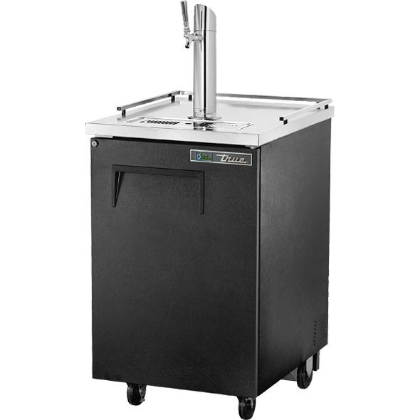True Keg Chiller / Dispenser Black Exterior 1 Solid Swing Door TDD-1-HC-TR