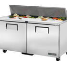True Prep Table 16x 1/6 Top Pans 2 Solid Swing Doors TSSU-60-16-HC-TR