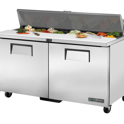 True Prep Table 16x 1/6 Top Pans 2 Solid Swing Doors TSSU-60-16-HC-TR