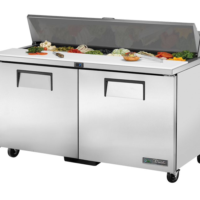 True Prep Table 16x 1/6 Top Pans 2 Solid Swing Doors TSSU-60-16-HC-TR