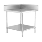 Modular Systems 304 Grade Corner Workbenches with 150mm Splashback & Undershelf - WBCB6-0600/A