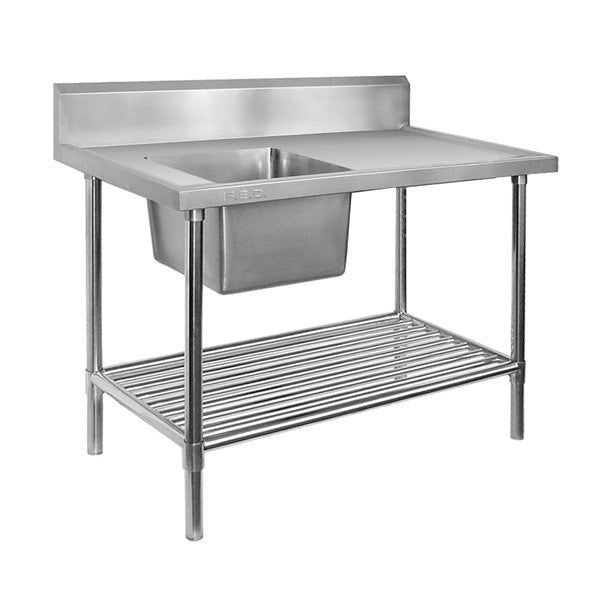 Modular Systems 304 Grade Stainless Steel Single Left Sink Benches -Left Sink - SSB6-1200L/A