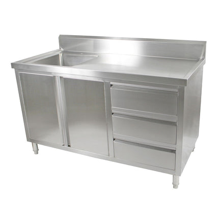 Modular Systems Stainless Steel Sink Cabinets - SC-6-1500L-H