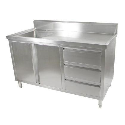 Modular Systems 1800mm Stainless Steel Sink Cabinet Right Sink SC-6-1800R-H