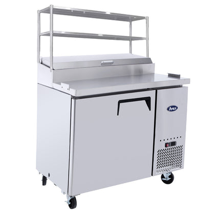Atosa 1 Door Pizza Prep Table Fridge With Over Shelf 1117mm Wide MPF8201OS