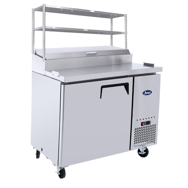 Atosa 1 Door Pizza Prep Table Fridge With Over Shelf 1117mm Wide MPF8201OS