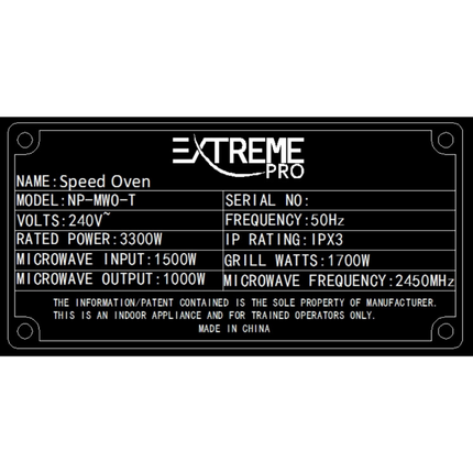 Extreme Pro 4L Speed Oven with Touchscreen - NP-MWO-T