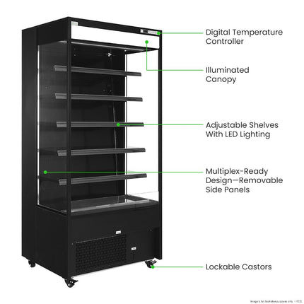 Thermaster OC-915B Open Multideck Beverage Display Fridge — Environment Shot