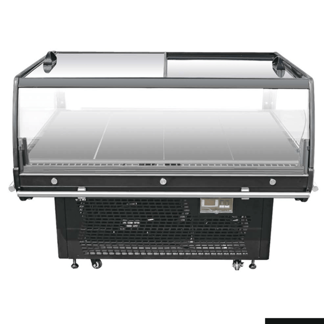 Thermaster PDK-1360D Open Display Promotion Showcase Fridge with Sliding Glass Doors - Front View