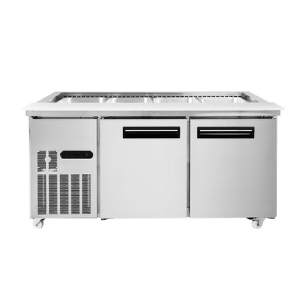 Thermaster PG150FA-XB Two Door Cold Bench Salad Prep Bar Fridge 4x1/1 GN - PG150FA-XB