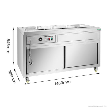 Thermaster PG150FE-XB Bain Marie — GN pan wells detail