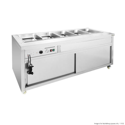 Heated Food Display without Glass Top Hold 5x1/1 GN Pans 1800x765x845mm