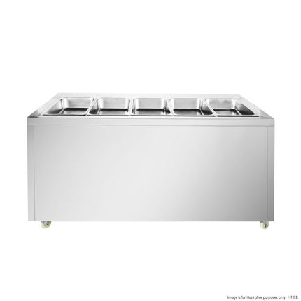 Heated Food Display without Glass Top Hold 5x1/1 GN Pans 1800x765x845mm