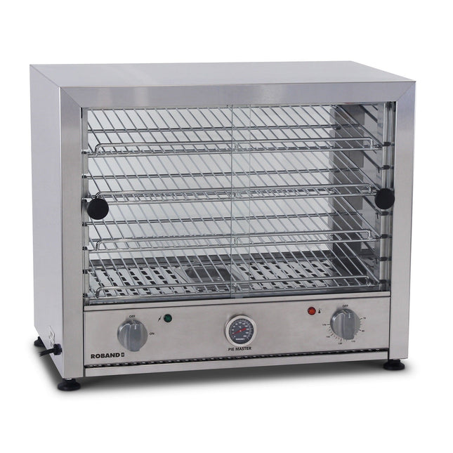 Roband Pie and Food Warmer Hinged Glass Door with Internal Light - 50 Pies