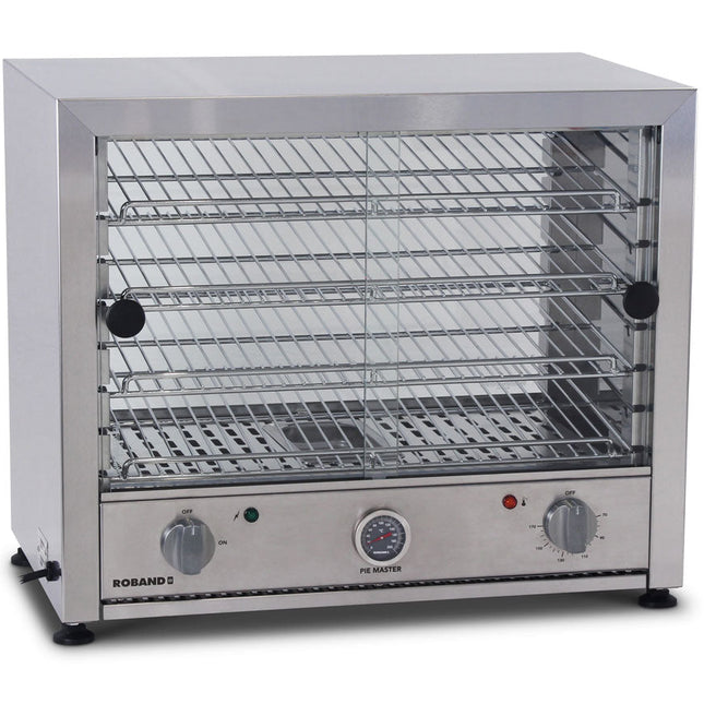 Roband Pie and Food Warmer Hinged Glass Door with Internal Light - 50 Pies