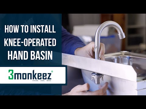 3Monkeez Hands Free Knee Operated Stainless Steel 18s Timed Flowed Basin Handwash Sink