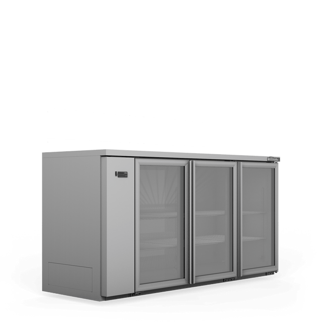 Williams Cameo - Three Door Stainless Steel Remote Back Bar Counter Display Refrigerator