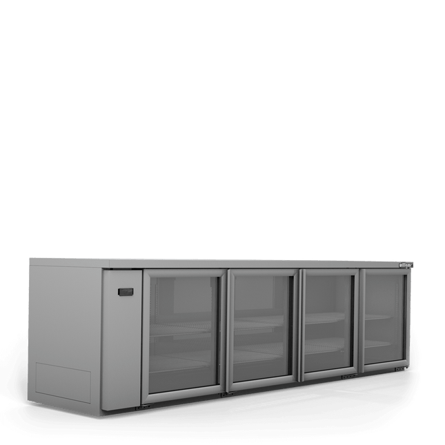 Williams Boronia - Four Door Stainless Steel Remote Back Bar Counter Display Refrigerator