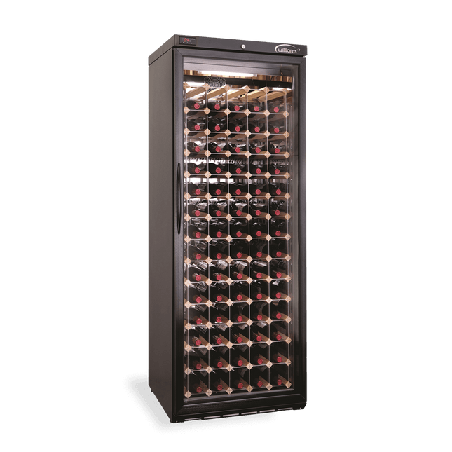 Williams Wine Cabinet - One Door Black Upright Wine Display Refrigerator