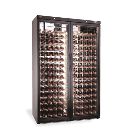 Williams Wine Cabinet - Two Door Black Upright Wine Display Refrigerator