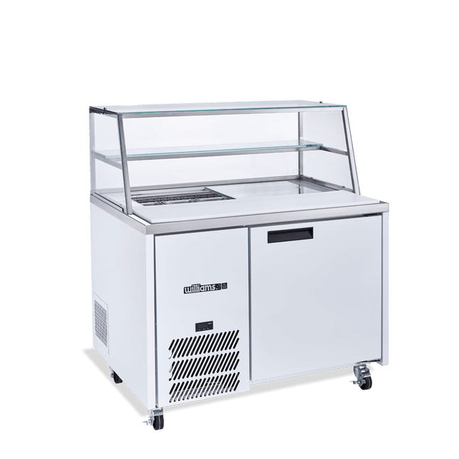Williams Jade Sandwich - One Door White Colorbond Prep Counter Refrigerator With Blown Air Well