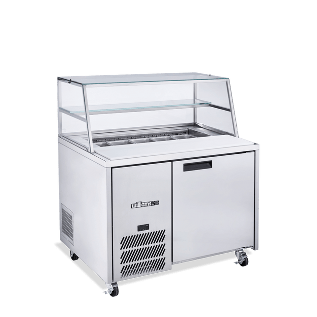 Williams Jade Sandwich - One Door Stainless Steel Prep Counter Refrigerator With Blown Air Well