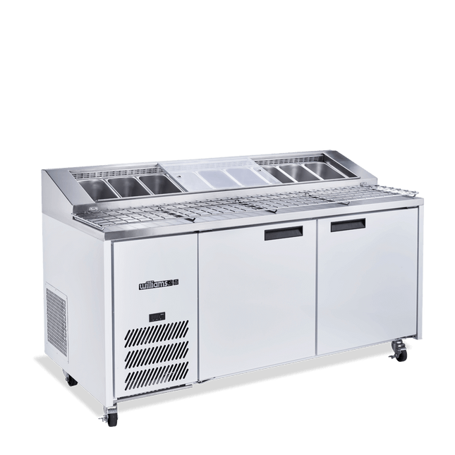 Williams Jade Pizza - Two Door White Colorbond Pizza Prep Counter Refrigerator With Blown Air Well