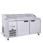Williams Jade Pizza - Two Door Stainless Steel Pizza Prep Counter Refrigerator With Blown Air Well