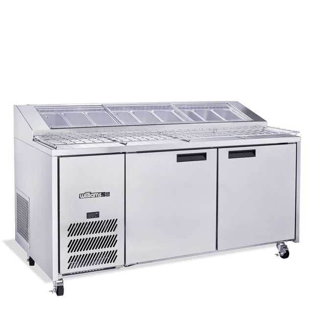 Williams Jade Pizza - Two Door Stainless Steel Pizza Prep Counter Refrigerator With Blown Air Well