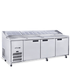 Williams Jade Pizza - Three Door Stainless Steel Pizza Prep Counter Refrigerator With Blown Air Well