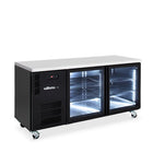 Williams Boronia - Two Door Black Colorbond Under Counter Display Refrigerator