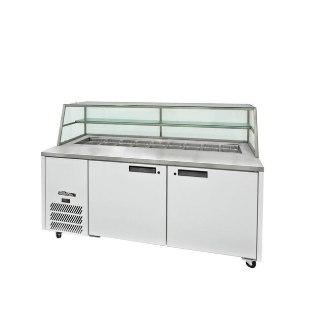 Williams Jade Sandwich - Two Door White Colorbond Prep Counter Refrigerator With Blown Air Well